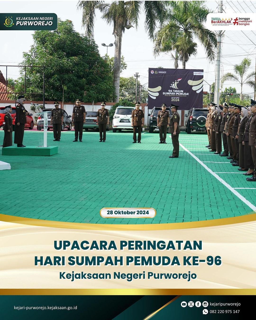 Upacara Peringatan Hari Sumpah Pemuda Ke-96 Kejaksaan Negeri Purworejo