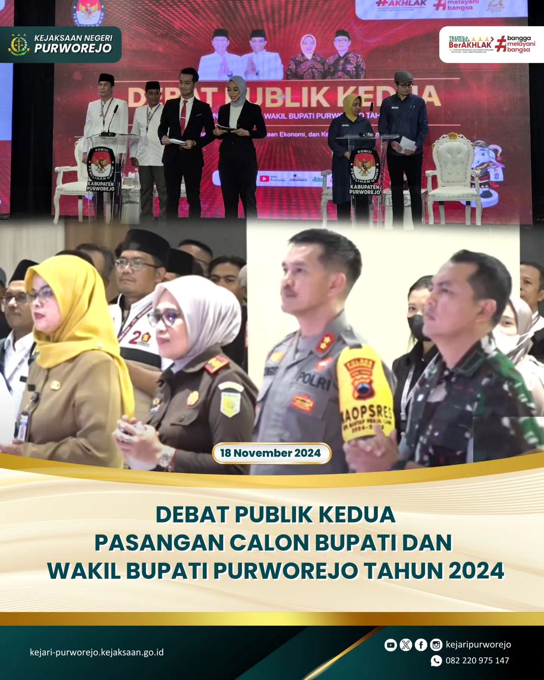 Debat Publik Kedua Pasangan Calon Bupati dan Calon Wakil Bupati Purworejo Tahun 2024