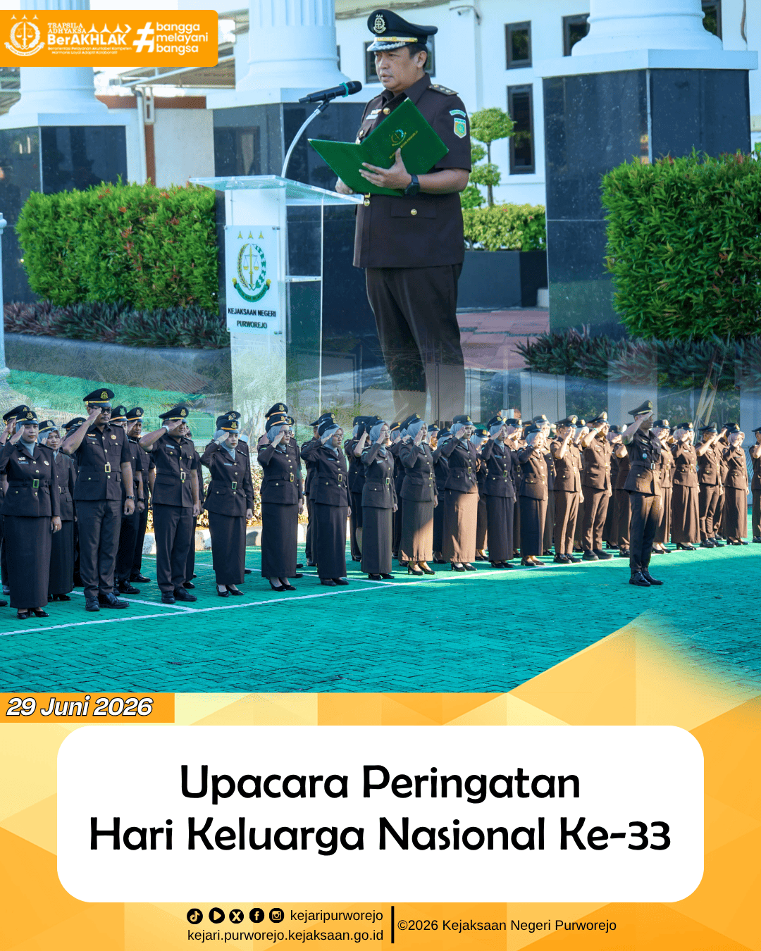 Upacara Peringatan Hari Keluarga Nasional (HARGANAS) Ke-33