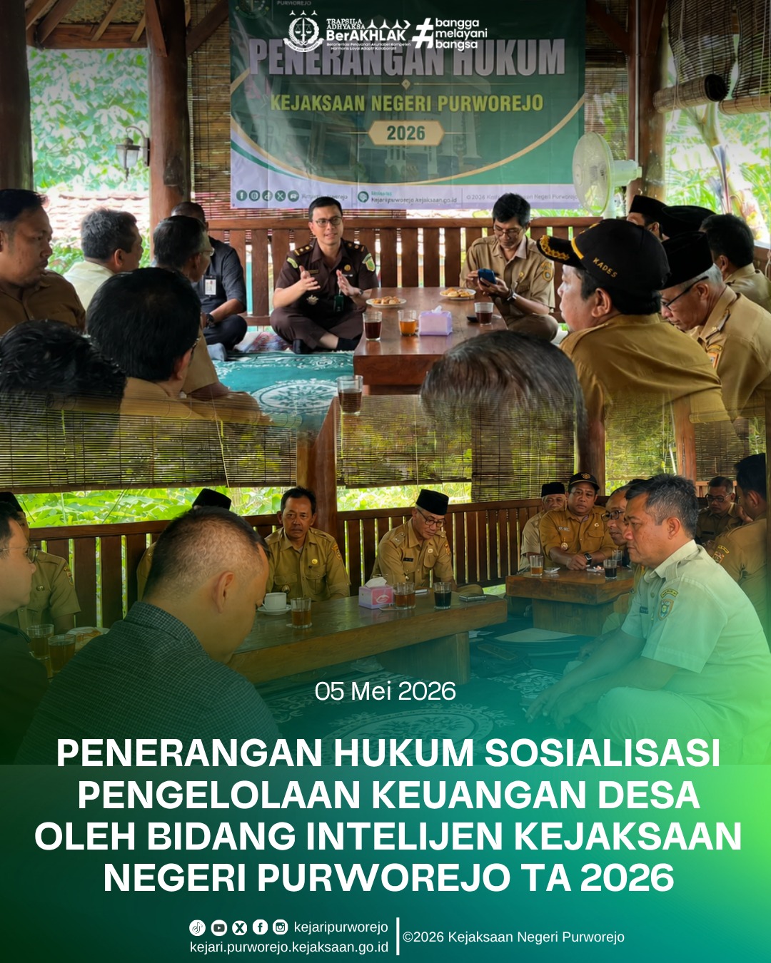 Penerangan Hukum Sosialisasi Pengelolaan Keuangan Desa oleh Bidang Intelijen Kejaksaan Negeri Purworejo TA 2026