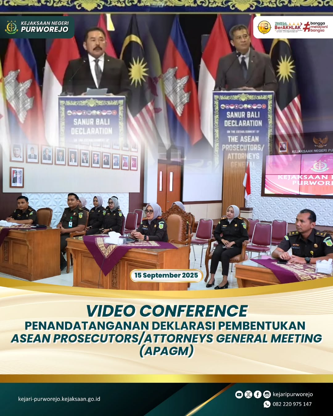 Video Conference Penandatanganan Deklarasi Pembentukan ASEAN Prosecutors/Attorneys General Meeting (APAGM)