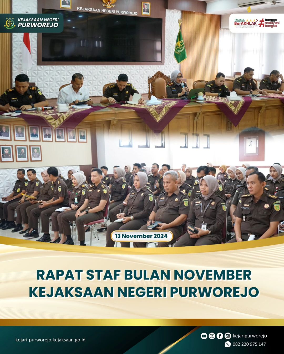 Rapat Staf Bulan November Kejaksaan Negeri Purworejo