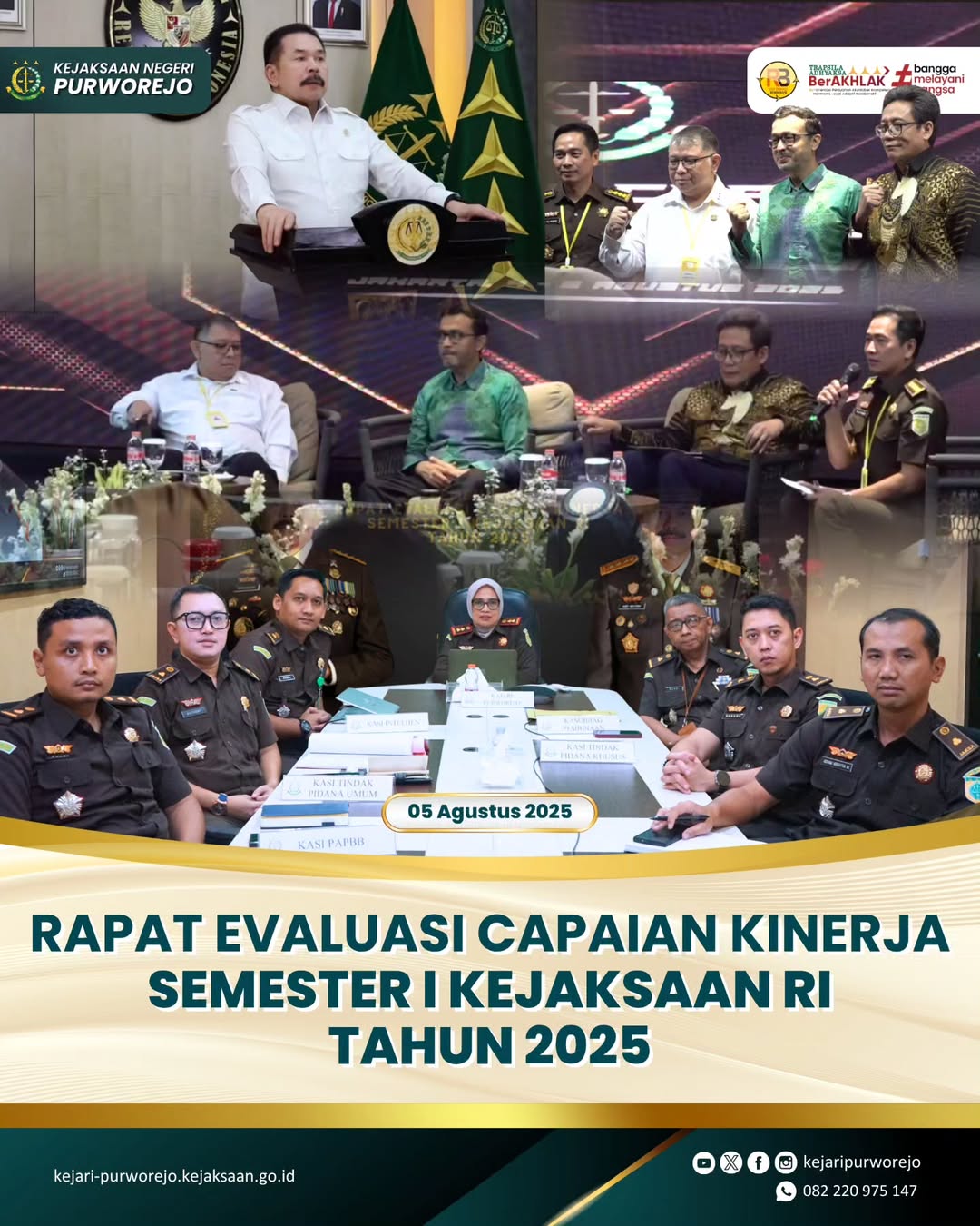 Rapat Evaluasi Capaian Kinerja Semester I Kejaksaan Republik Indonesia Tahun 2025