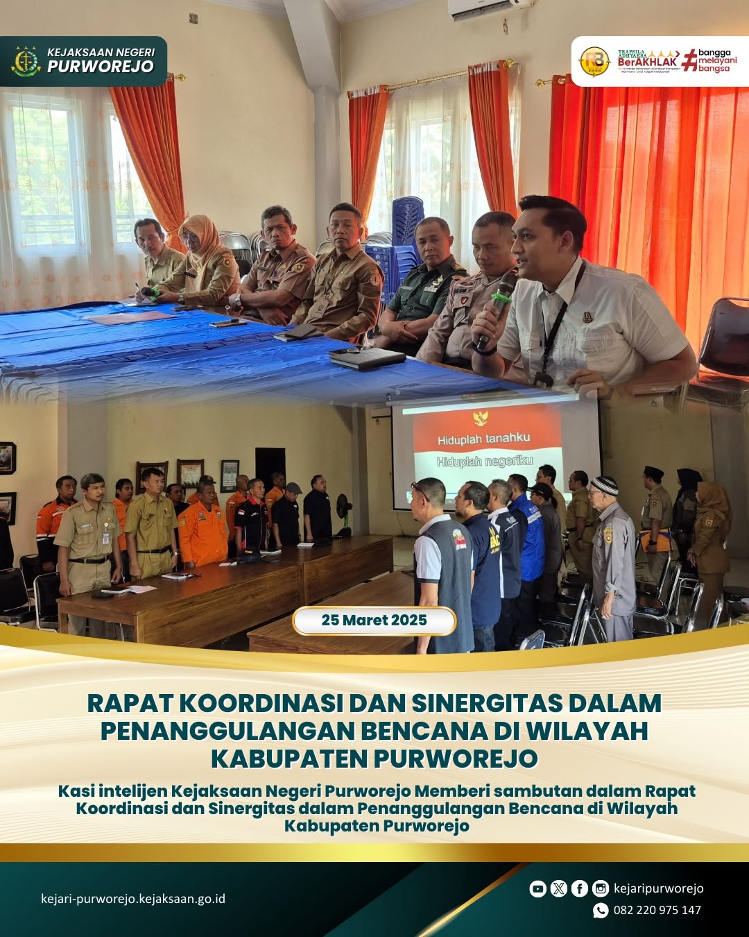 Rapat Koordinasi dan Sinergitas dalam Penaggulangan Bencana di Wilayah Kabupaten Purworejo