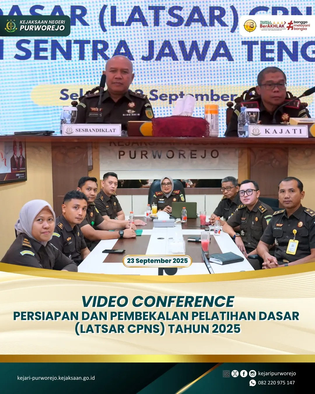 Video Conference Persiapan dan Pembekalan Pelatihan Dasar (Latsar) CPNS Tahun 2025