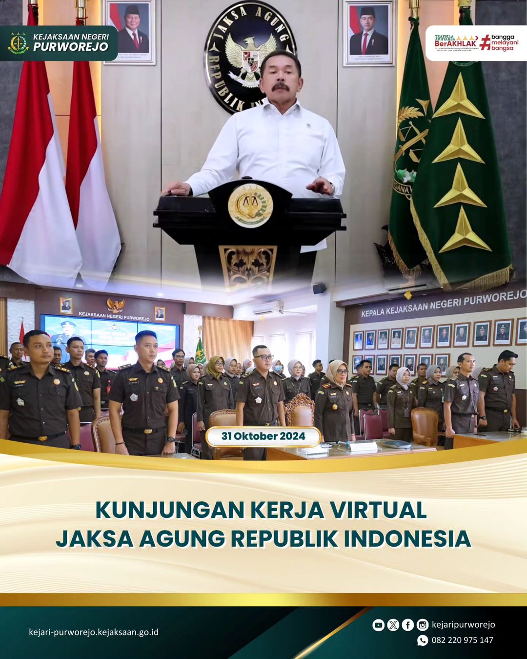 Kunjungan Kerja Virtual Jaksa Agung Republik Indonesia