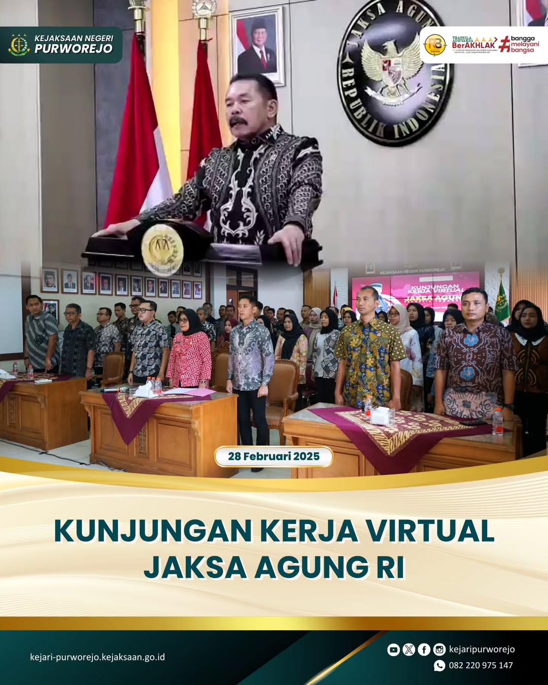 Kunjungan Kerja Virtual Jaksa Agung RI