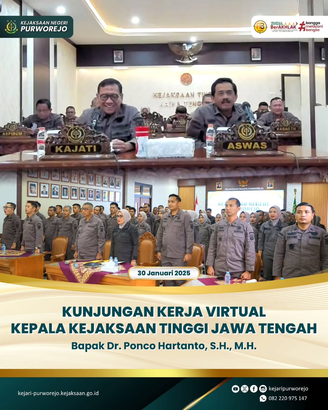 Kunjungan Kerja Virtual Kepala Kejaksaan Tinggi Jawa Tengah
