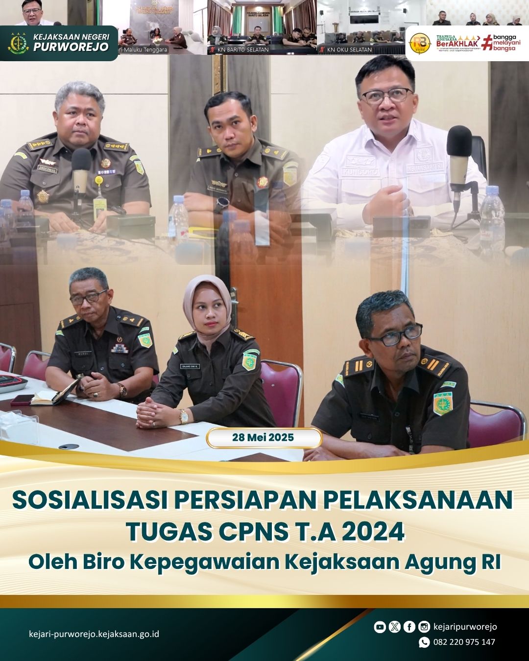 Sosialisasi Persiapan Pelaksanaan Tugas CPNS TA 2024 Oleh Biro Kepegawaian Kejaksaan Agung RI