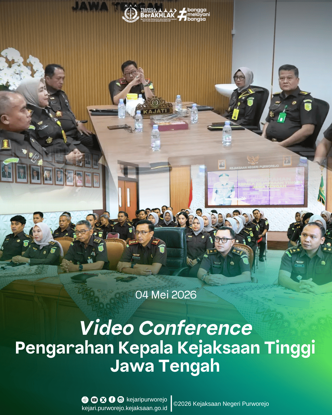 Video Conference Pengarahan Kepala Kejaksaan Tinggi Jawa Tengah
