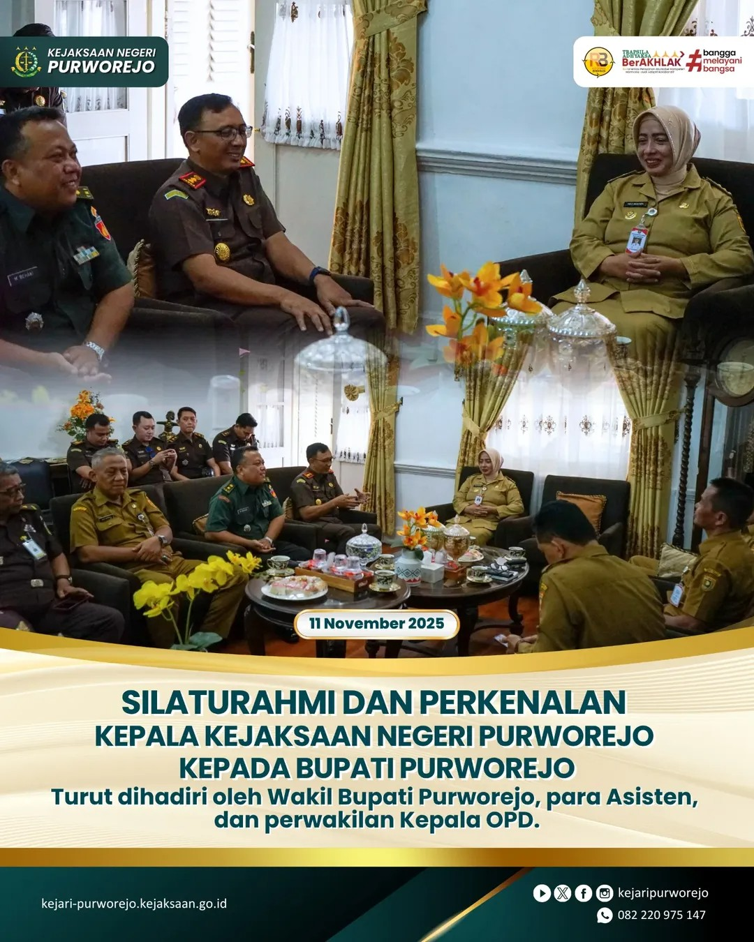 Silaturahmi dan Perkenalan Kepala Kejaksaan Negeri Purworejo kepada Bupati Purworejo