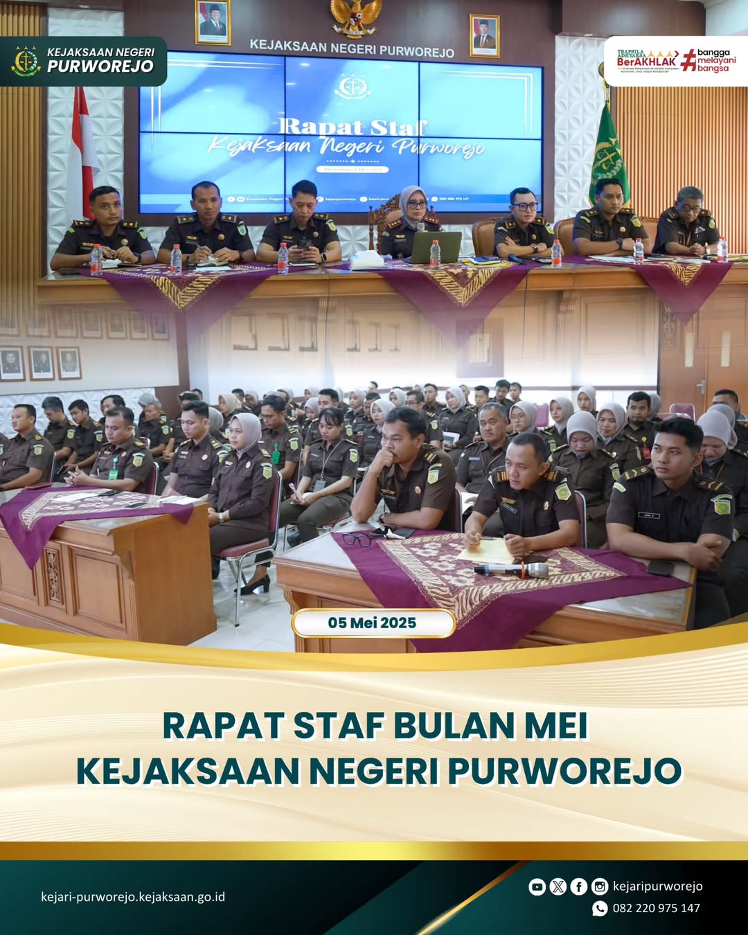 Rapat Staf Bulan Mei Kejaksaan Negeri Purworejo
