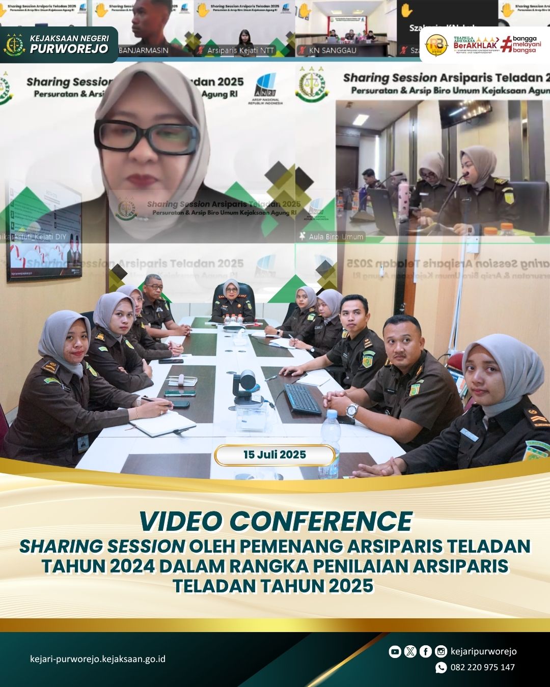 Video Confrance Sharing Session oleh Pemenang Arsiparis Teladan Tahun 2024 Dalam Rangka Penilaian Arsiparis Teladan Tahun 2025