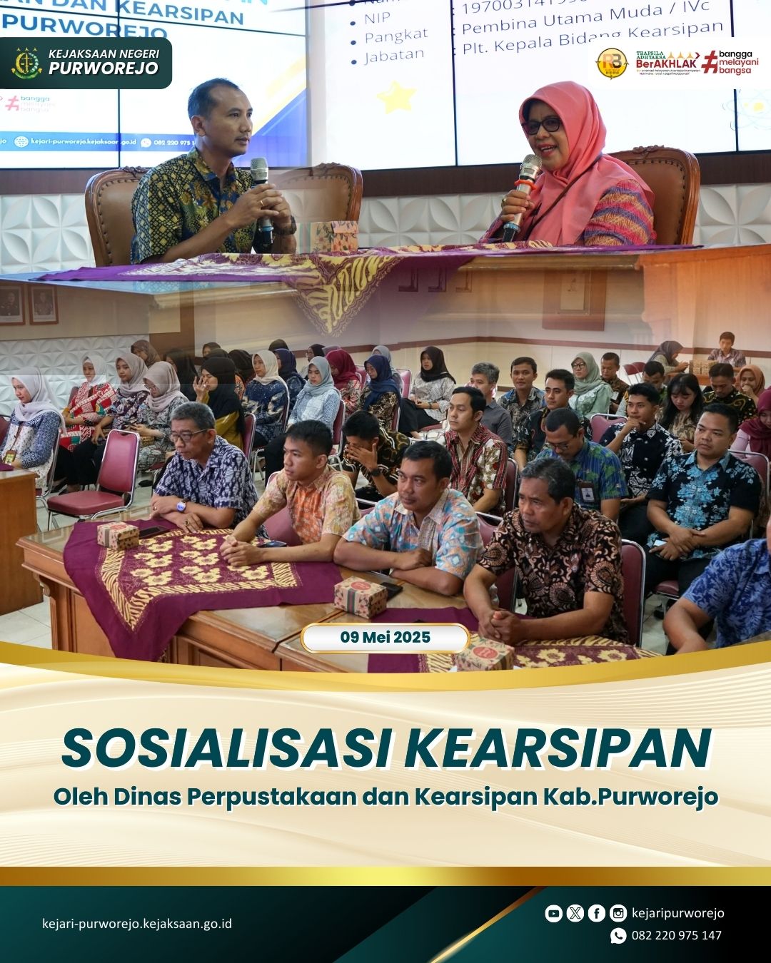 Sosialisasi Kearsipan Oleh Dinas Perpustakaan dan Kearsipan Kabupaten Purworejo