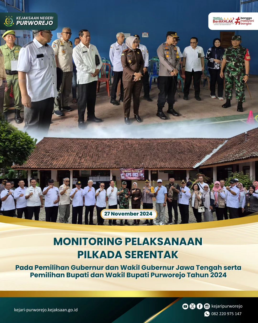 Monitoring Pelaksanaan Pilkada Serentak Pada Pemilihan Gubernur dan Wakil Gubernur Jawa Tengah Serta Pemilihan Bupati dan Wakil Bupati Purworejo Tahun 2024