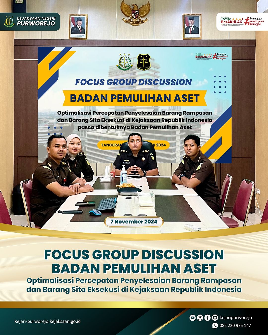 Focus Group Discussion Badan Pemulihan Aset Optimalisasi Percepatan Penyelesaian Barang Rampasan dan Barang Sita Eksekusi di Kejaksaan Republik Indonesia