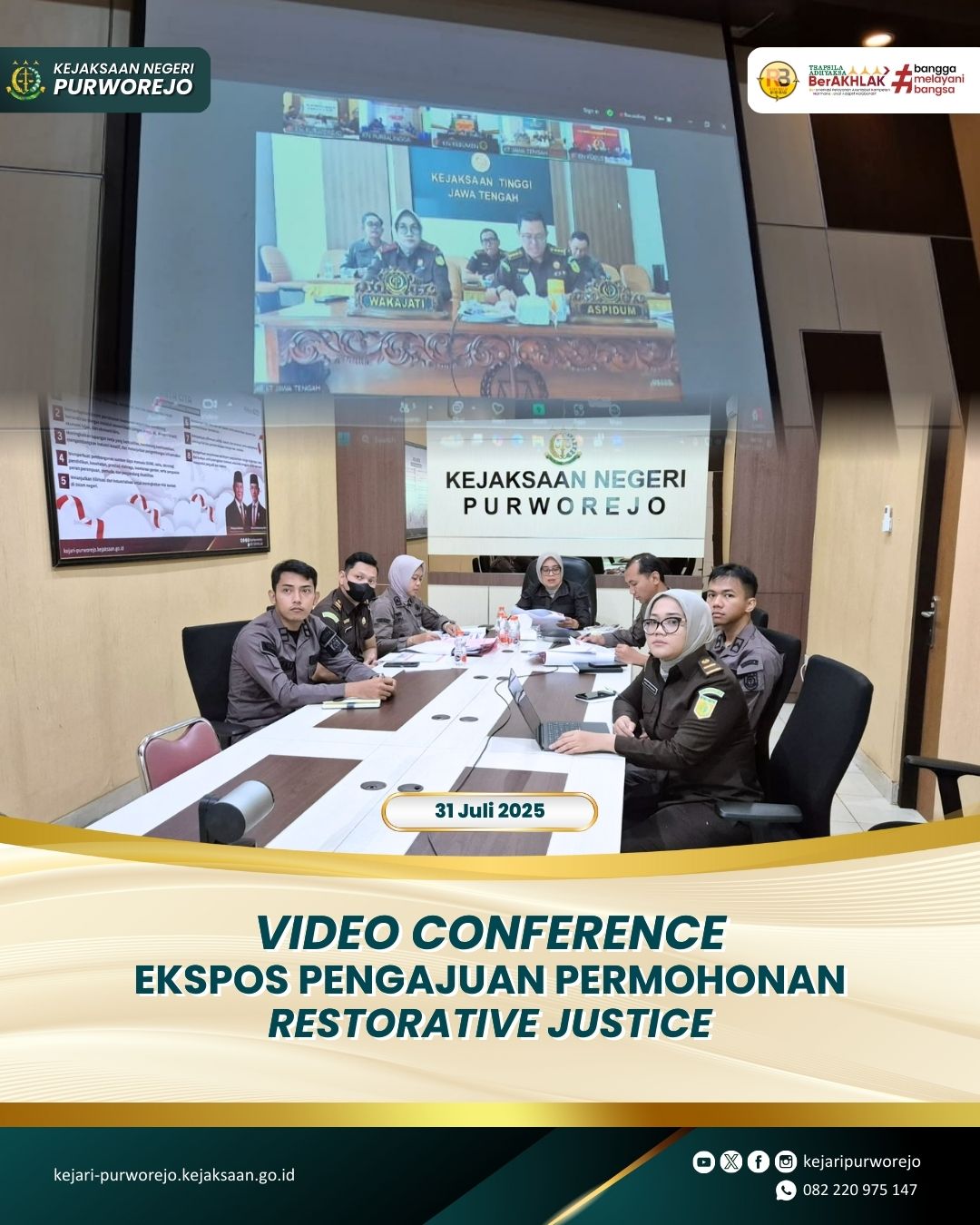 Video Conference Ekspos Pengajuan Permohonan Restorative Justice