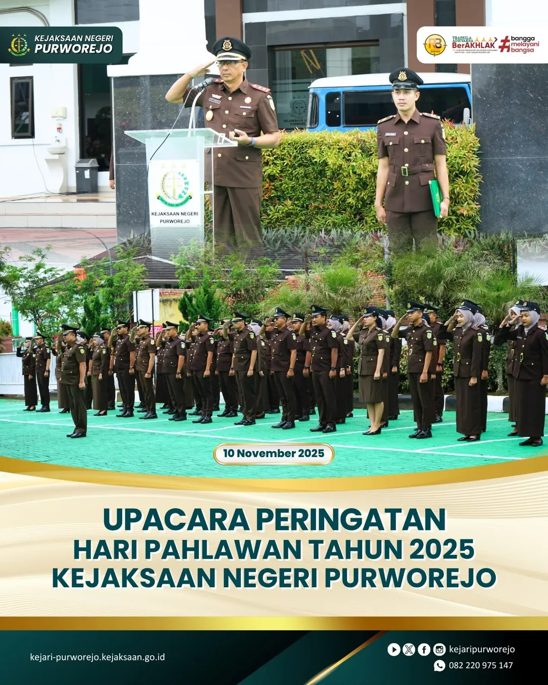 Upacara Peringatan Hari Pahlawan Tahun 2025 Kejaksaan Negeri Purworejo