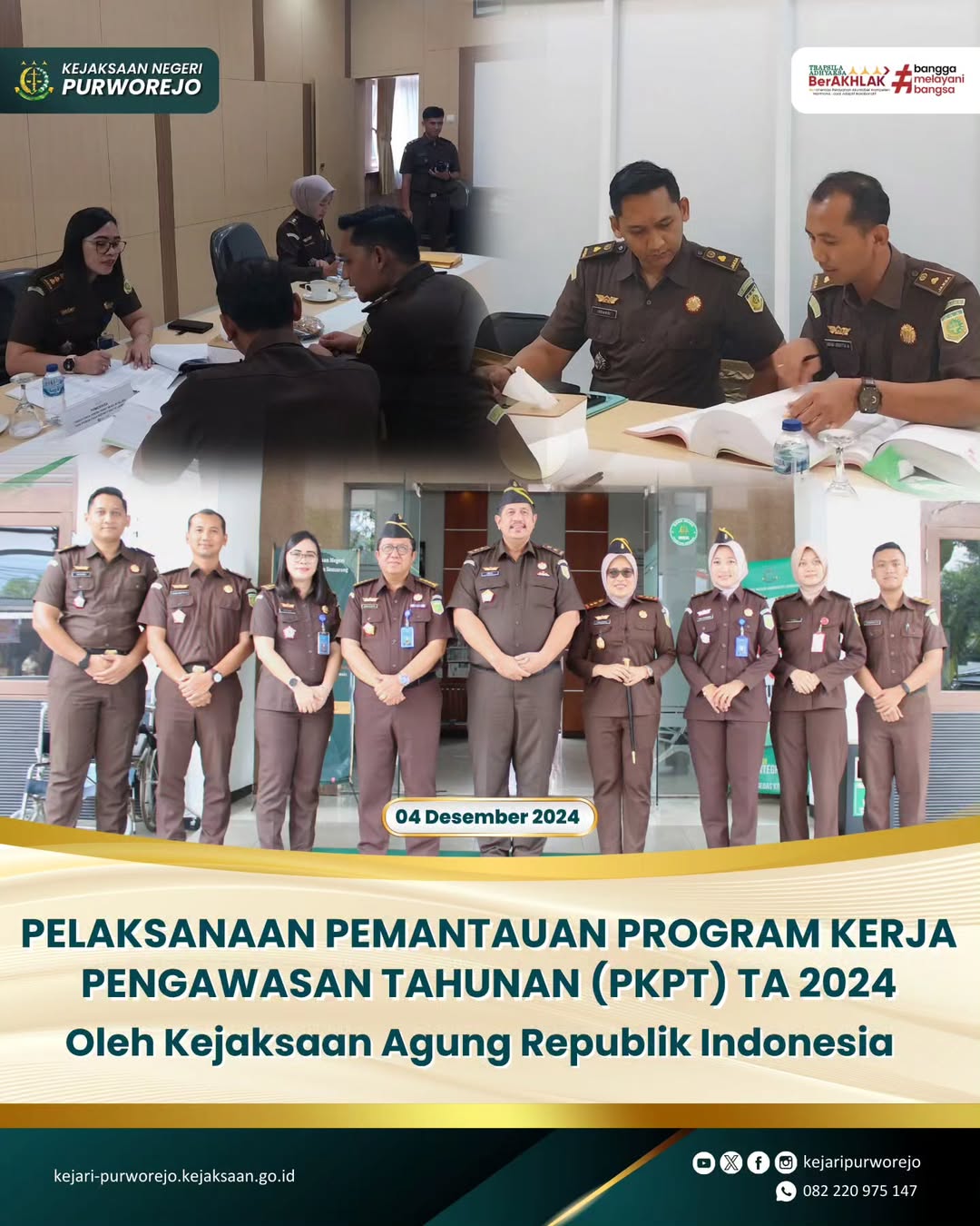 Pelaksanaan Pemantauan Program Kerja Pengawasan Tahunan (PKPT) TA 2024 Oleh Kejaksaan Agung RI