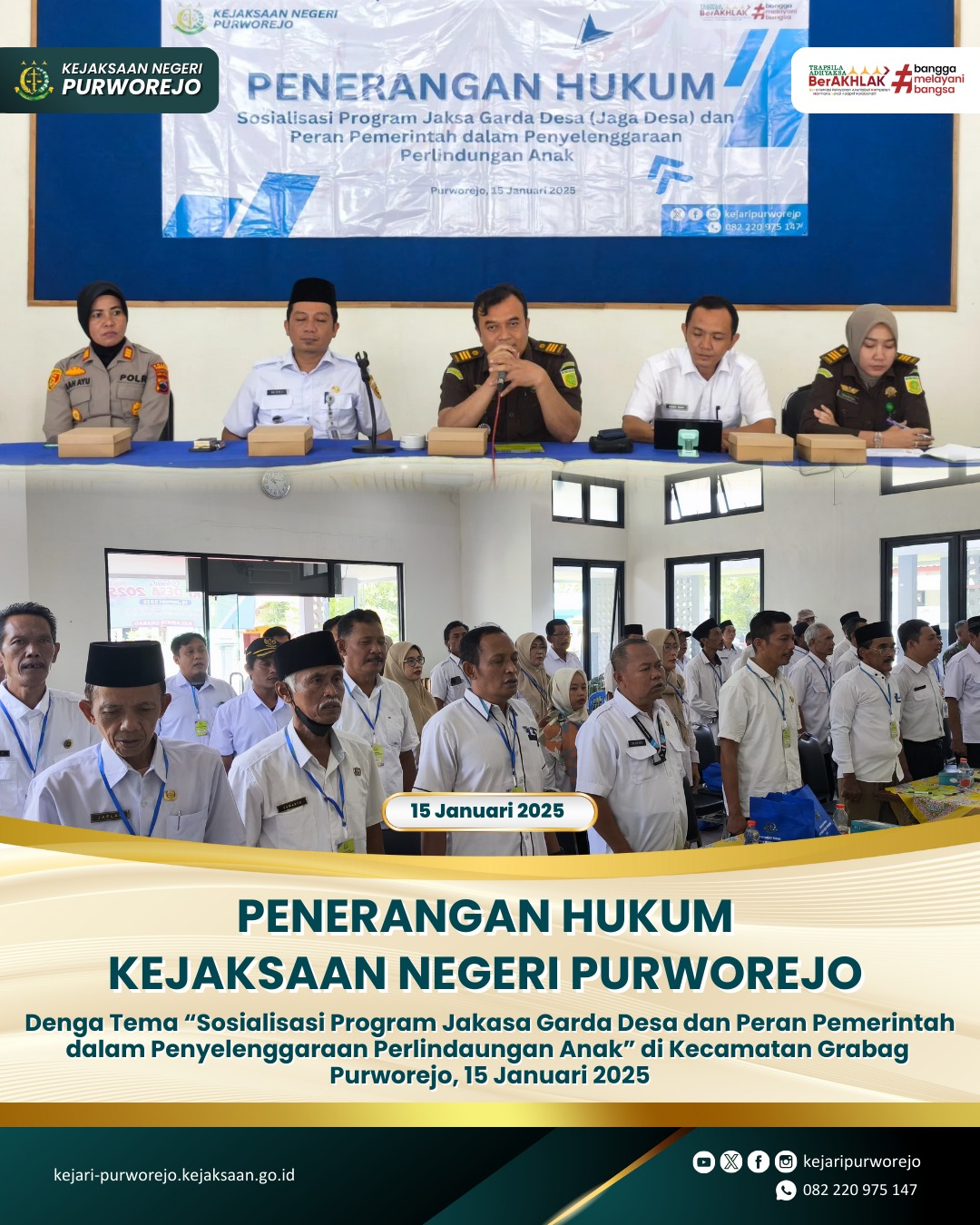 Penerangan Hukum Kejaksaan Negeri Purworejo dengan Tema Sosialisasi Program Jaksa Garda Desa dan Peran Pemerintah dalam Penyelenggaraan Perlindungan Anak