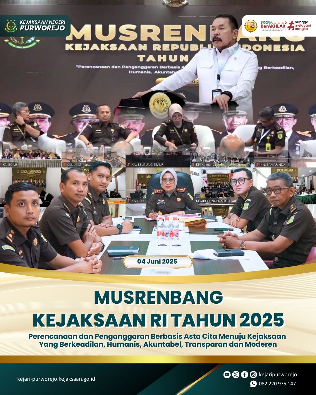 Musrenbang Kejaksaan RI Tahun 2025 Perencanaan dan Penganggaran Berbasis Asta Cita Menuju Kejaksaan yang Berkeadilan, Humanis, Akuntabel, Transparan dan Moderen