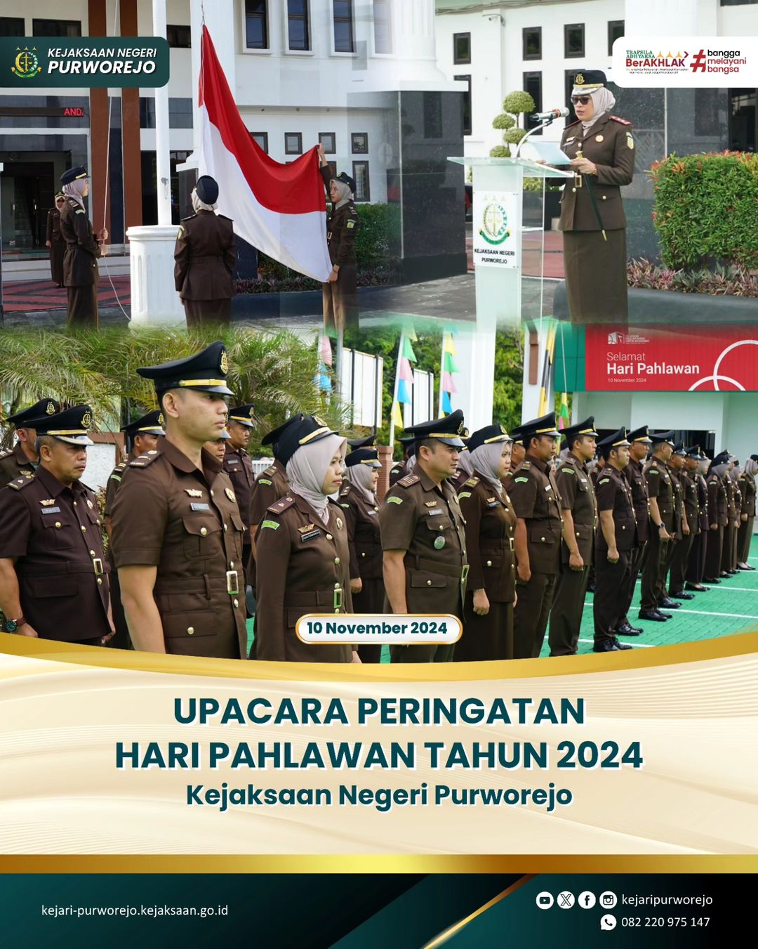 Upacara Peringatan Hari Pahlawan Tahun 2024 Kejaksaan Negeri Purworejo