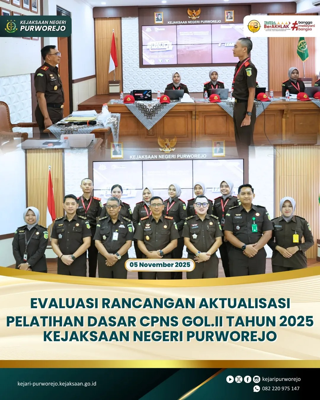 Evaluasi Rancangan Aktualisasi Pelatihan Dasar (Latsar) CPNS Golongan II Tahun 2025 Kejaksaan Negeri Purworejo