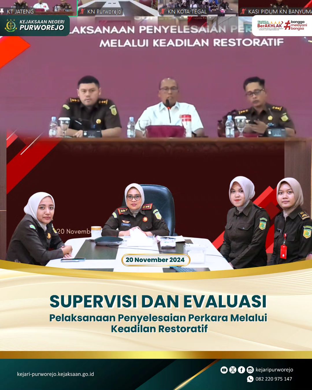 Supervisi dan Evaluasi Pelaksanaan Penyelesaian Perkara melalui Keadilan Restoratif Justice
