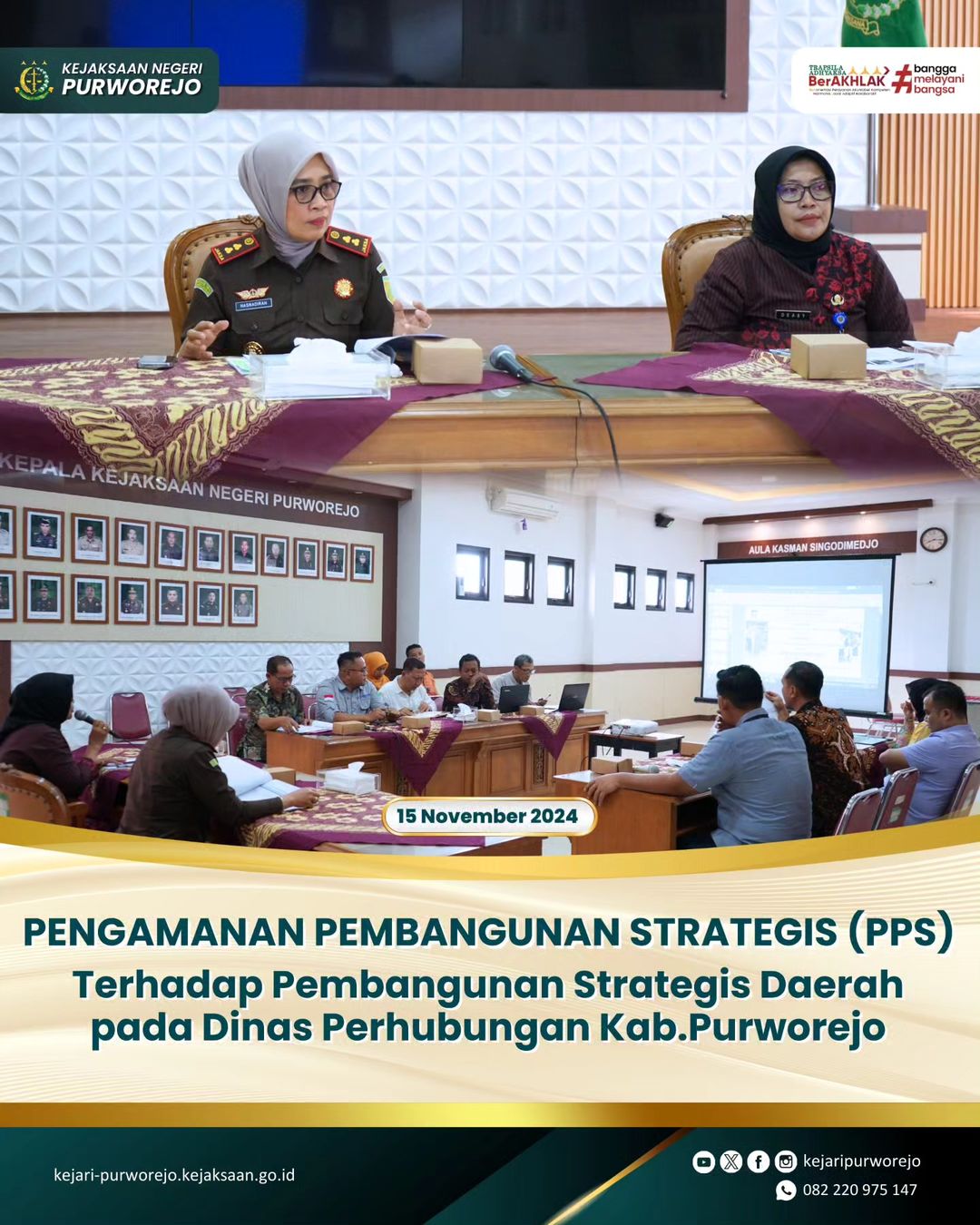 Pengamanan Pembangunan Strategis (PPS) terhadap Pembangunan Strategis Daerah pada Dinas Perhubungan Kabupaten Purworejo