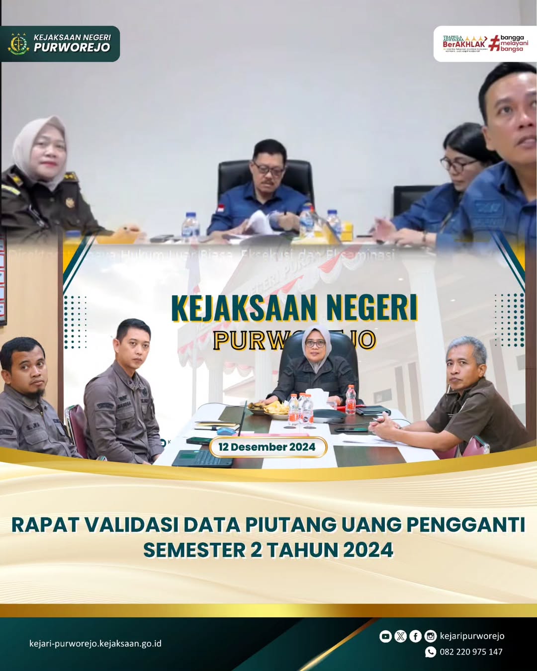 Rapat Validasi Data Piutang Uang Pengganti Semester II Tahun 2024
