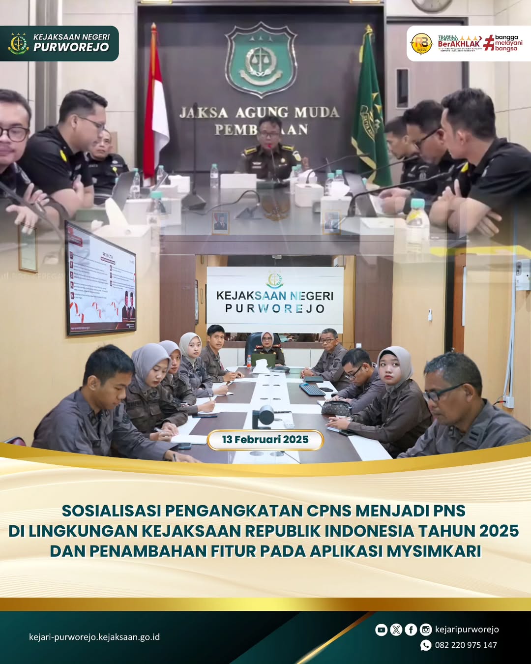 Sosialisasi Pengangkatan CPNS menjadi PNS di Lingkungan Kejaksaan Republik Indonesia Tahun 2025 dan Penambahan Fitur Pada Aplikasi MySimkari