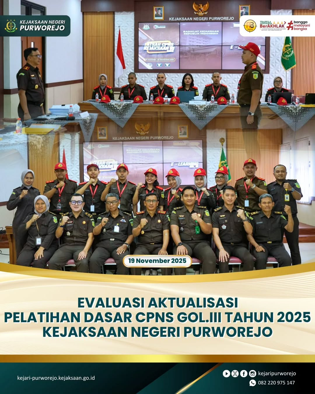 Evaluasi Aktualisasi Pelatihan Dasar (Latsar) CPNS Golongan III Tahun 2025 Kejaksaan Negeri Purworejo