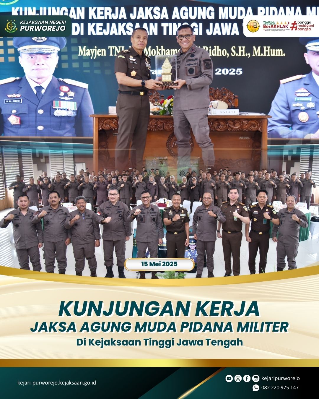 Kunjungan Kerja Jaksa Agung Muda Pidana Militer di Kejaksaan Tinggi Jawa Tengah