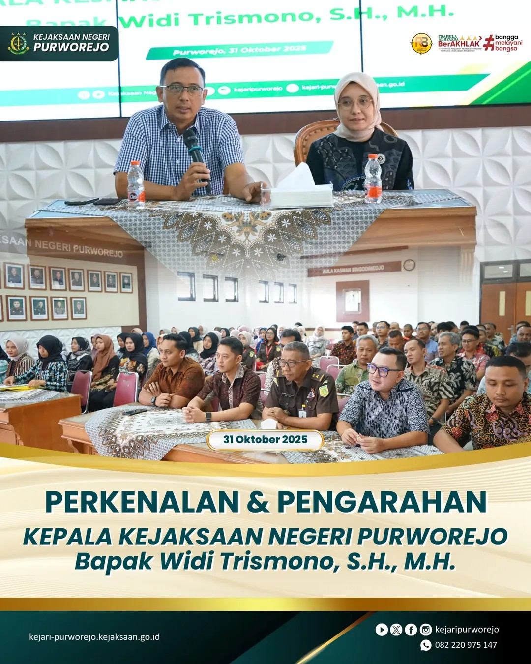 Perkenalan dan Pengarahan Kepala Kejaksaan Negeri Purworejo, Bapak Widi Trismono, S.H., M.H.