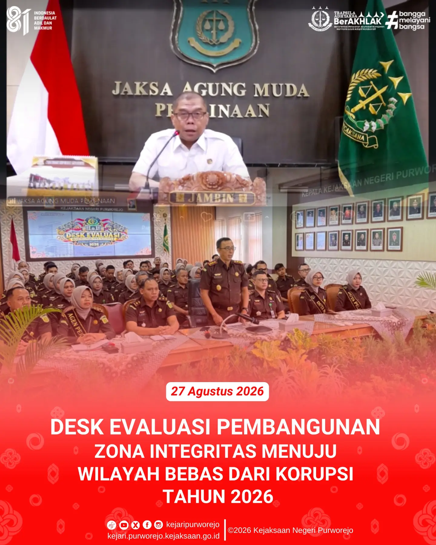 Desk Evaluasi Pembangunan Zona Integritas Menuju Wilayah Bebas dari Korupsi (WBK) Tahun 2026