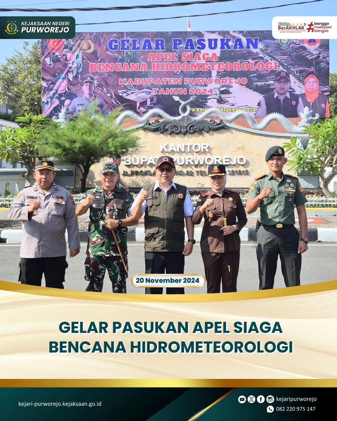 Gelar Pasukan Apel Siaga Bencana Hidrometeorologi Tahun 2024